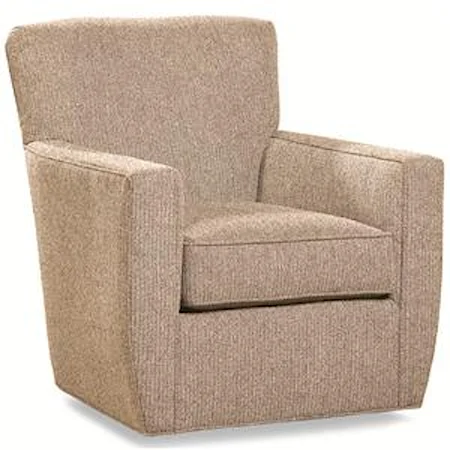 Upholstered Swivel Chair with Track Arms